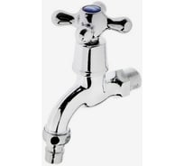 Водоразборный кран Zein 1/2", со штуцером, с крест-ручкой, PP, кран-букса, хром 5307531