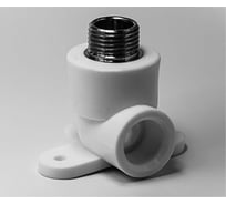 Комбинированный угольник ООО МультиМирПласт ППР с креплением 20x1/2 НР белый (отвод) ППР ОТВ 20x1/2" НР с КР