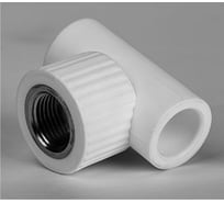 Комбинированный тройник ООО МультиМирПласт ППР 20 1/2 ВР белый, упаковка 160 шт ППР ТРК 20 1/2 ВР/160