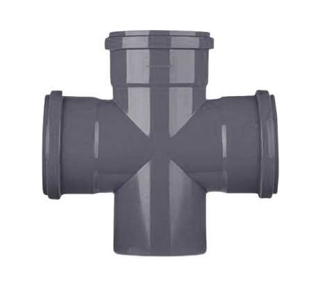 Крестовина ООО МультиМирПласт ПП 110/110/110/87.5 серая КР ВК 110/110/110/87.5