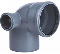Отвод ООО МультиМирПласт 110/50/87.5 серый, левый ОТВ ВК 110/50/87 Л