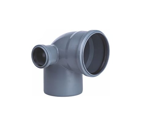 Отвод ООО МультиМирПласт 110/50/87.5 серый, левый ОТВ ВК 110/50/87 Л