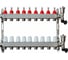 Коллекторная группа с расходомерами Grosetto 1"x3/4", 9 выходов, нержавеющая сталь, 10 бар, универсальный кронштейн 2042996 Gr-9 AVR 1