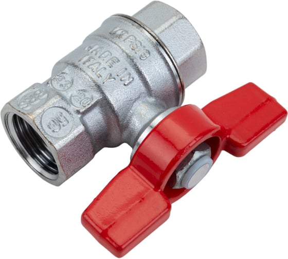 Шаровой кран Giacomini R851, 1/2, ВВ, ручка-бабочка красная, хромированный R851X023