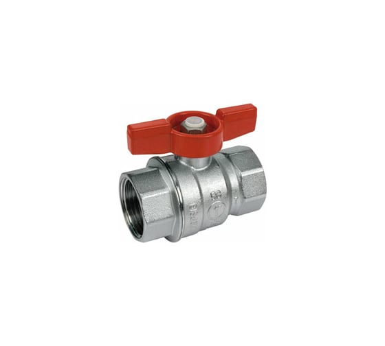 Шаровой кран Giacomini R851 3/4, ВВ, ручка-бабочка красная, хромированный R851X024 1