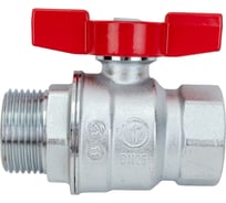 Шаровой кран Giacomini R854, 1, ВН, ручка-бабочка красная, хромированный R854X025