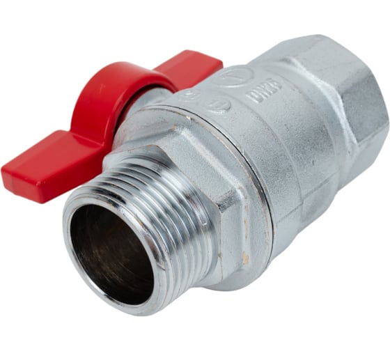 Шаровой кран Giacomini R854, 1, ВН, ручка-бабочка красная, хромированный R854X025