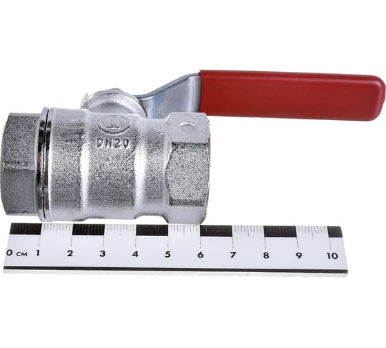 Шаровой кран Giacomini R250D, 3/4, ВВ, ручка-рычаг красный, хромированный R250X004