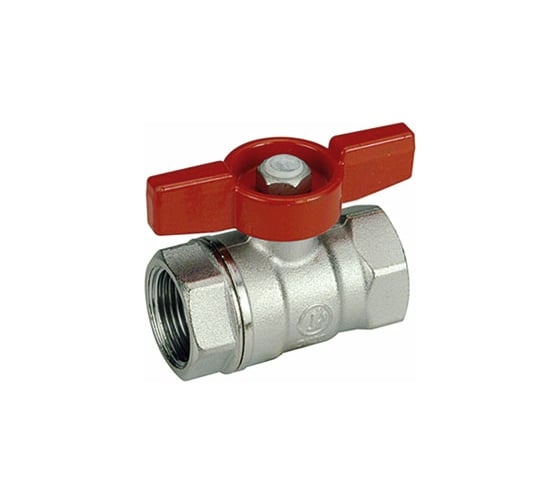 Шаровой кран Giacomini, R251D, 3/4, ВВ, ручка-бабочка красная, хромированный R251X004