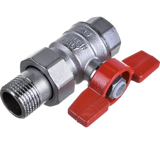 Шаровой кран Giacomini R859, 1/2, ВН, ручка-бабочка, хромированный, с разъемным соединением R859x323