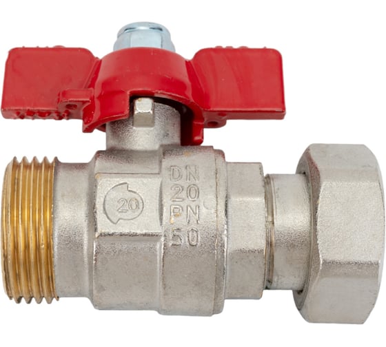 Шаровой кран ELSEN 1", НВ, ручка-бабочка, с накидной гайкой EV10.4201