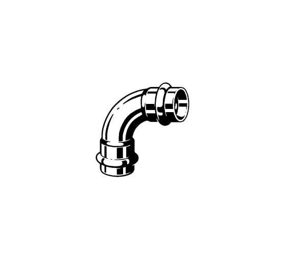 Угол VIEGA Profipress, c SC-Contur BB 90, 12 мм, медь 291488