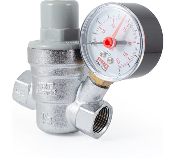 Редуктор давления PROFACTOR мембранный, с манометром, 1/2" PF PRV 253G