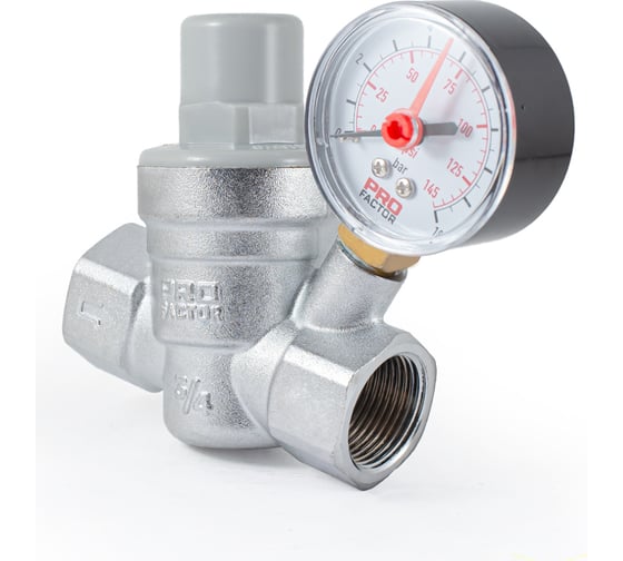 Редуктор давления PROFACTOR мембранный, с манометром, 3/4" PF PRV 254G