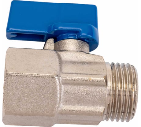 Шаровой кран AV Engineering Mini 1/2" с внутренней-наружной резьбой, синяя ручка AVE13712B