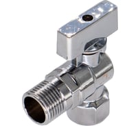 Шаровой кран для бытовых приборов СТМ угловой 1/2"х1/2" г/ш., удлиненная резьба, с отражателем, бабочка, хром CAMF1212