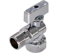 Шаровой кран для бытовых приборов СТМ угловой, 3/4"х1/2" г/ш., удлиненная резьба, с отражателем, бабочка, хром CAMF1234