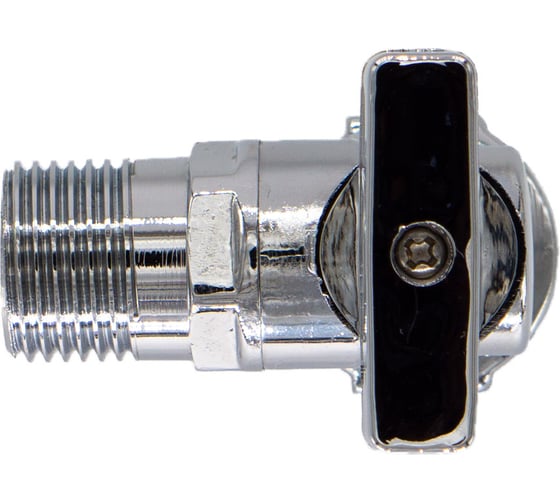 Шаровой кран для бытовых приборов СТМ угловой, 3/4"х1/2" г/ш., удлиненная резьба, с отражателем, бабочка, хром CAMF1234