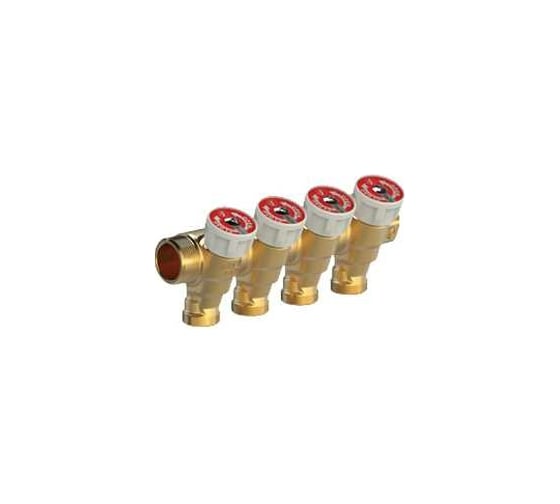 Сантехнический коллектор Giacomini 3/4x1/2E/2 с вентилями R585CY062 1
