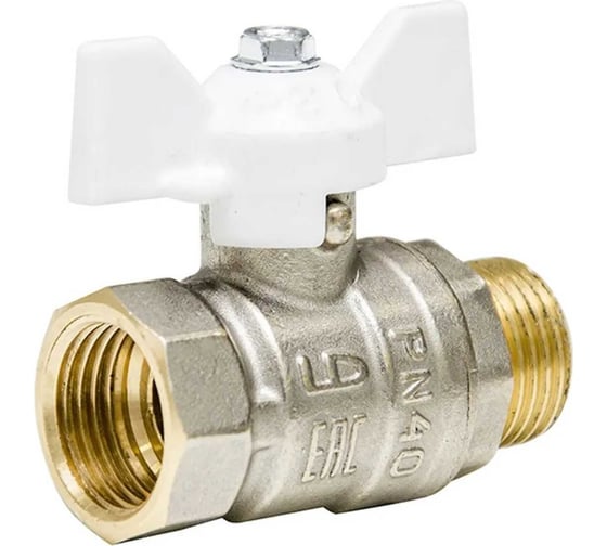 Шаровой кран LD PRIDE 1/2'' вн/нар бабочка белая 544494