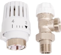 Кран вентильный для радиатора AV Engineering 1/2x3/4 угловой с термоголовой AVE298512