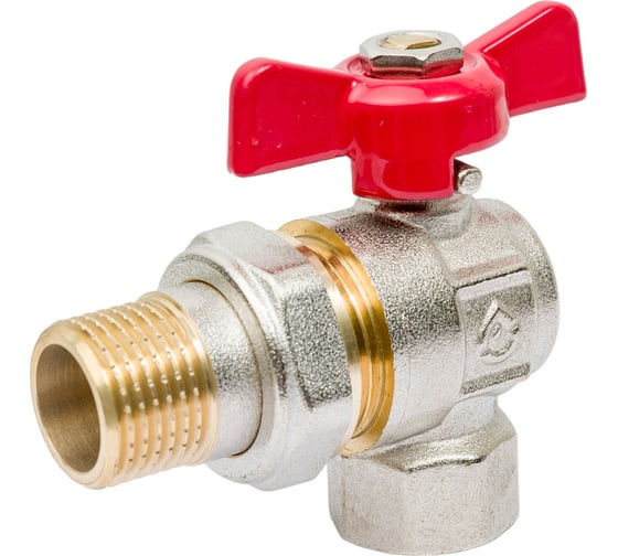 Шаровой угловой кран AV Engineering 1/2 PN40 с внутренней резьбой, бабочка AVE094012E