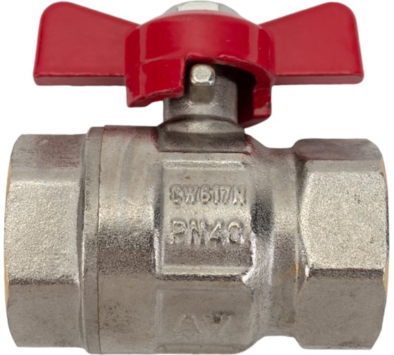 Шаровой кран AV Engineering 3/4 PN40 с внутренней резьбой, бабочка AVE092034 1