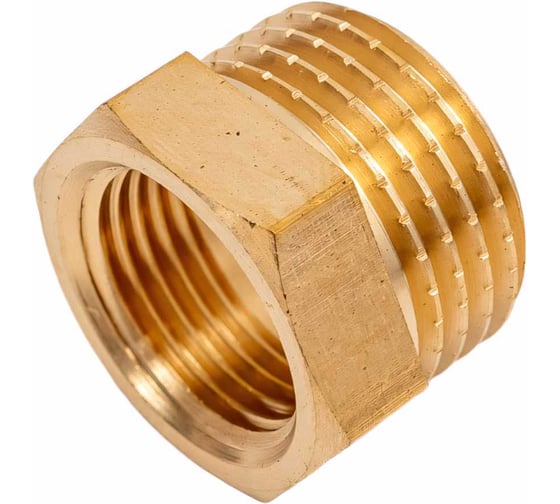 Латунный переход AV Engineering шестиугольный, наружная-внутренняя 1/2x3/8 AVE305002