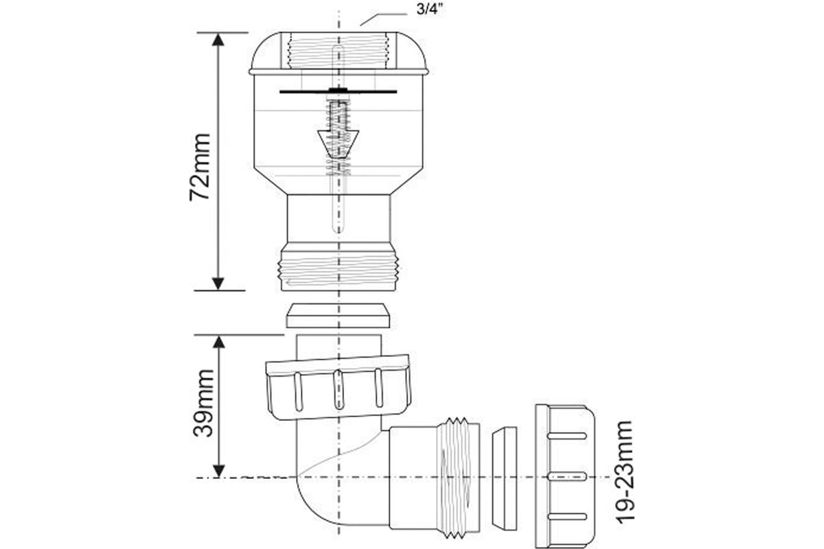 Канализационный обратный клапан McAlpine вертикальный (сифон для .