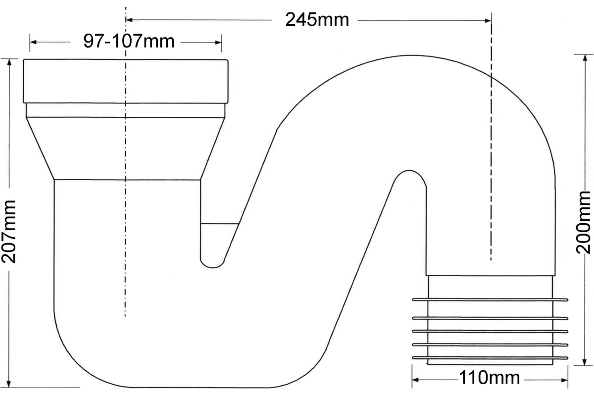 Труба фановая эксцентрик mcalpine mrwclo 6 со смещением 60 мм