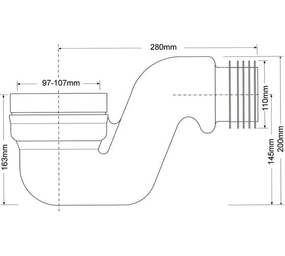 Колено для унитаза McAlpine ф110 MRWC45