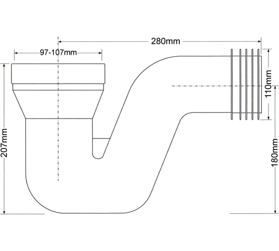 Колено для унитаза McAlpine ф110 MRWC43
