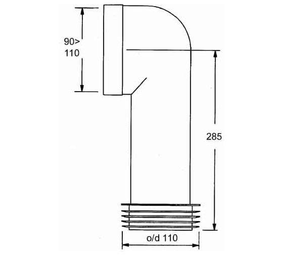 Фановая труба McAlpine 90 град.-28.5 см MRWC11