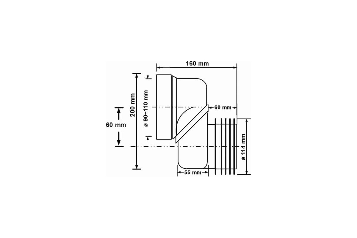 Эксцентрик фановый смещением 100мм mcalpine wclo 10