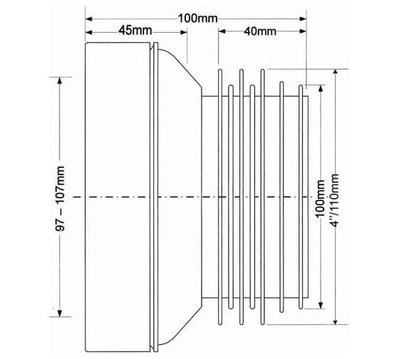 Фановая труба McAlpine прямая-100 мм MRWC1-C