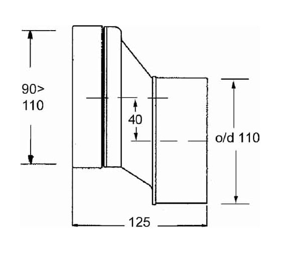 Эксцентрик McAlpine пластик, d110 (со смещением 40 мм) (гладкий) MRWC6