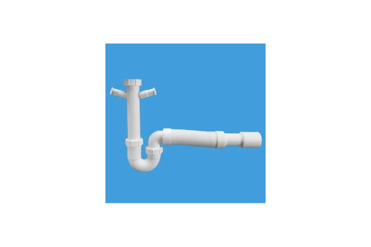 Сифон McAlpine трубный P/S - образный (1 1/2x40 мм) без выпуска, выход ...