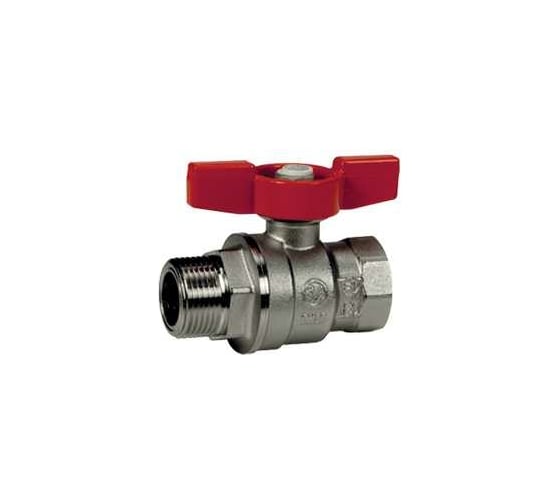 Шаровой кран Giacomini R854 3/4, ВН, ручка-бабочка красная, хромированный R854X024