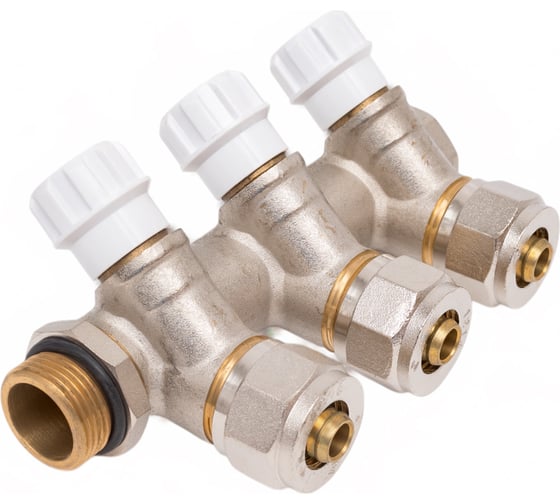 Коллектор AV Engineering с отсекающими вентилями, 3/4x3 выхода 16x2 AVE1132003