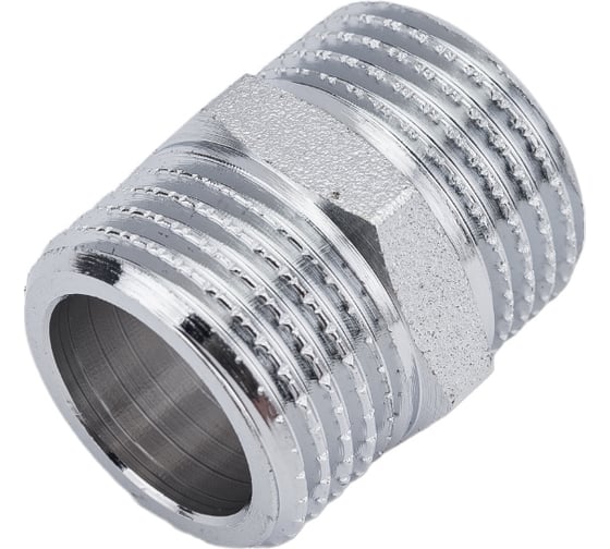 Латунный ниппель AV Engineering наружная-наружная 1/2 хром AVE303004 1
