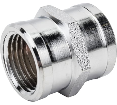 Латунная муфта AV Engineering внутренняя-внутренняя 1/2 хром AVE302004