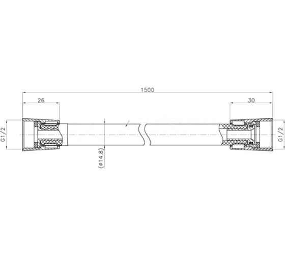 Душевой шланг, цвет черный Bravat RHEIN P72120BW-ENG 00065869