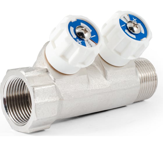 Коллектор с регулировочными вентилями PROFACTOR в/н 3/4" х 2 вых 1/2"нар  PF MV 268.2