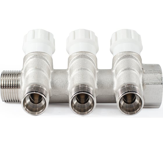 Коллектор с регулировочными вентилями PROFACTOR в/н 3/4" х 3 вых 1/2"нар PF MV 268.3