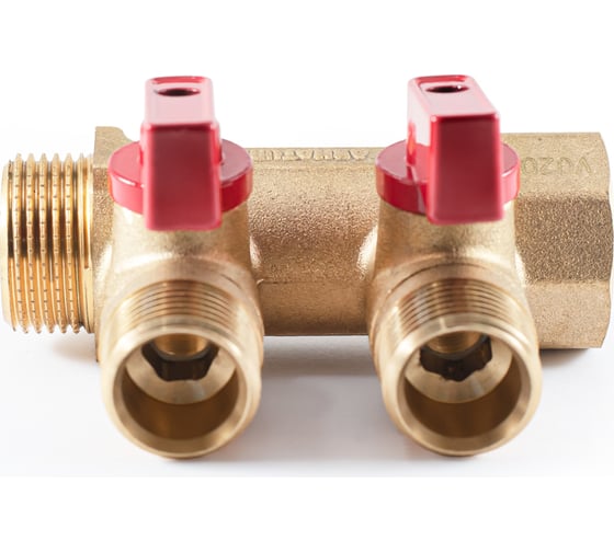 Коллектор с шаровыми кранами PROFACTOR  в/н 3/4" х 2 вых 1/2"нар PF MV 264.2
