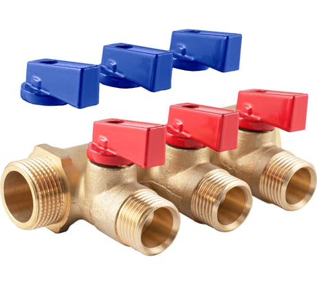 Коллектор с шаровыми кранами PROFACTOR в/н 3/4" х 3 вых 1/2"нар PF MV 264.3