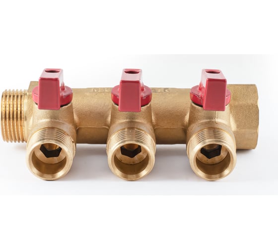 Коллектор с шаровыми кранами PROFACTOR в/н 3/4" х 3 вых 1/2"нар PF MV 264.3