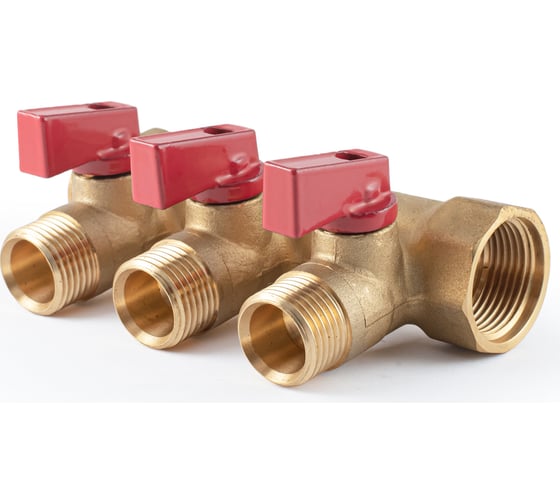 Коллектор с шаровыми кранами PROFACTOR в/н 3/4" х 3 вых 1/2"нар PF MV 264.3
