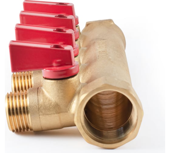 Коллектор с шаровыми кранами  PROFACTOR в/н 3/4" х 4 вых 1/2"нар PF MV 264.4