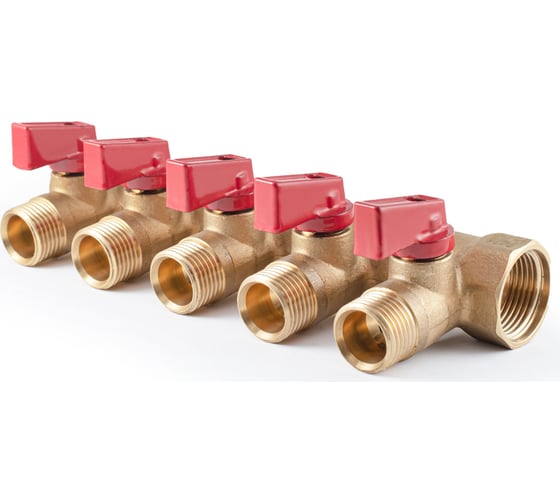 Коллектор с шаровыми кранами PROFACTOR в/н 3/4" х 5 вых 1/2"нар PF MV 264.5